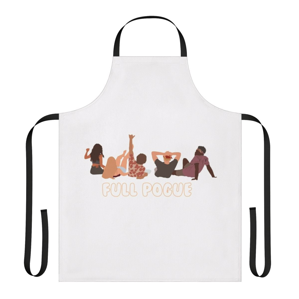 Outer Banks themed apron featuring pogue characters and branding