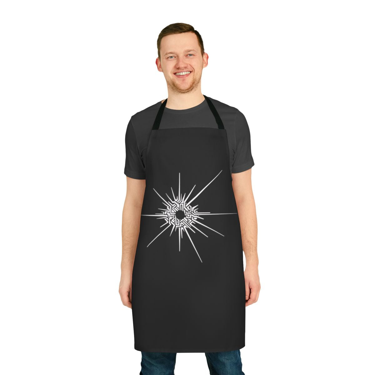 Outer Wilds inspired apron featuring the Eye of the Universe design