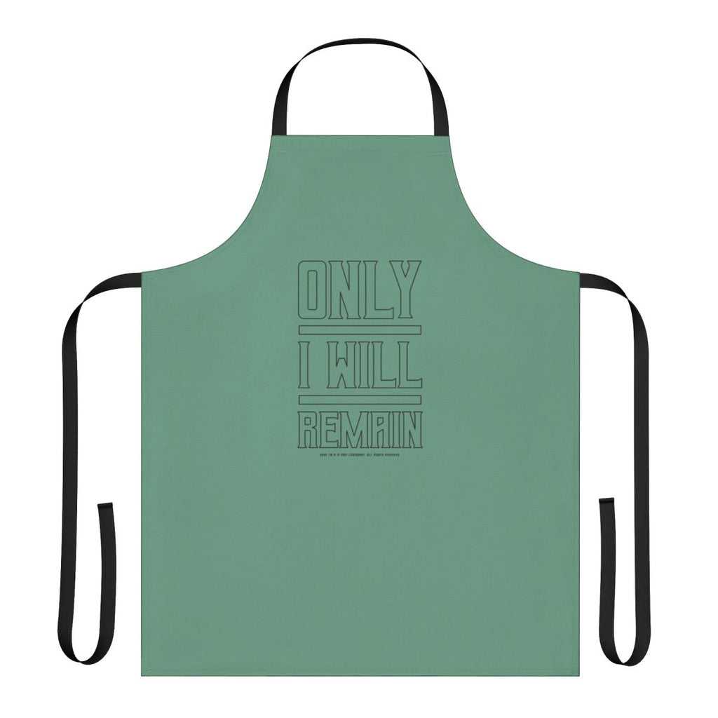Dune inspired apron featuring an outline design and the quote "Only I Will Remain"