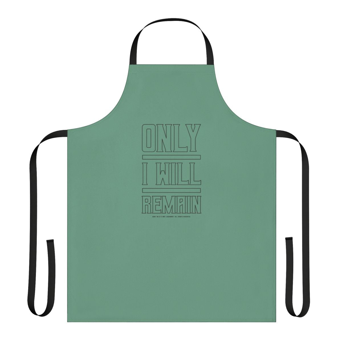 Dune inspired apron featuring an outline design and the quote "Only I Will Remain"