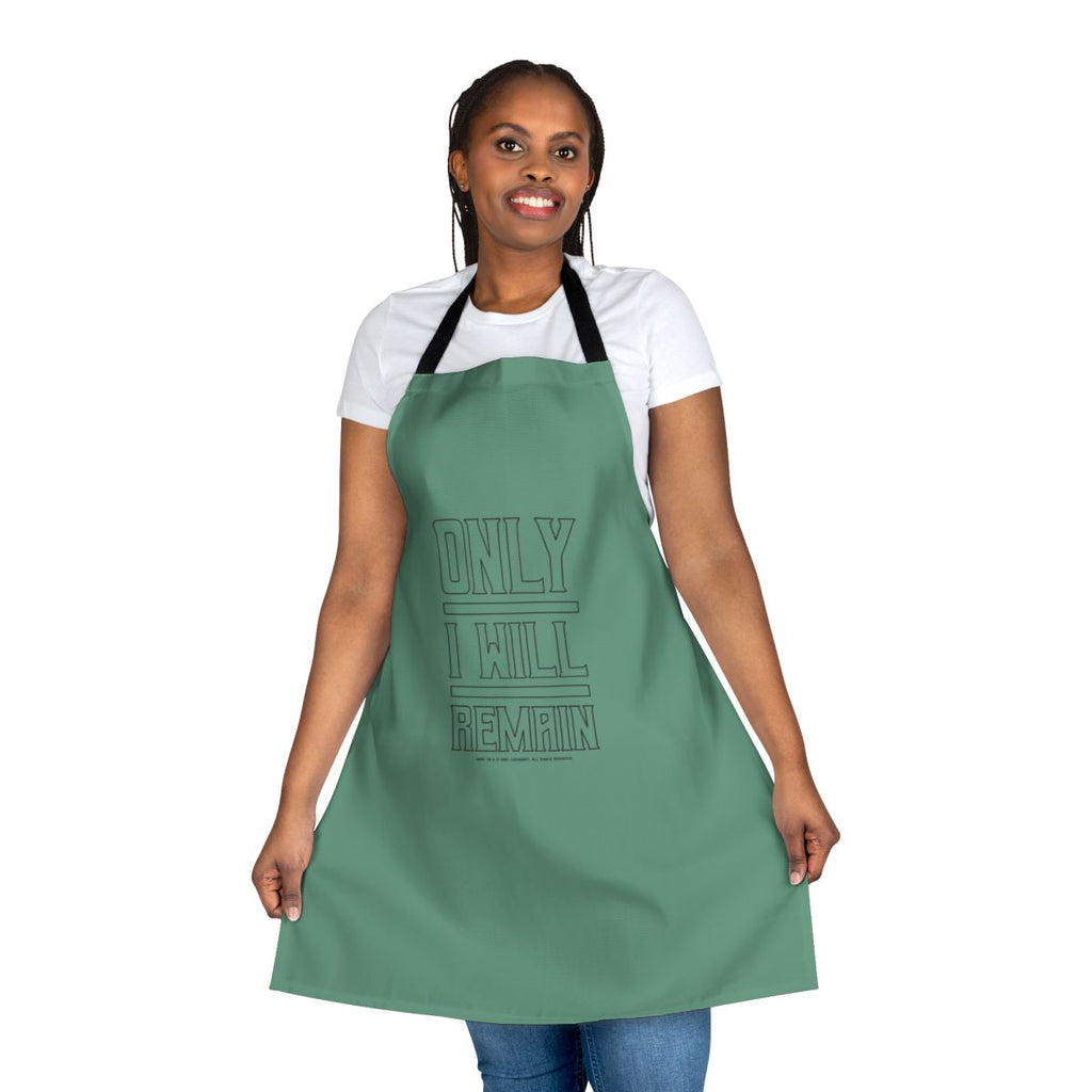 Dune inspired apron featuring an outline design and the quote "Only I Will Remain"