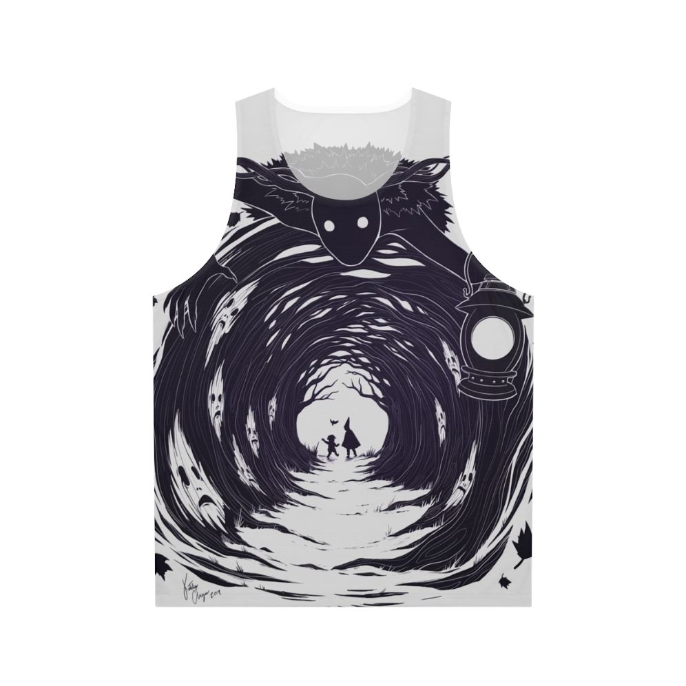 Over the Garden Wall Unisex Tank Top featuring spooky fantasy art