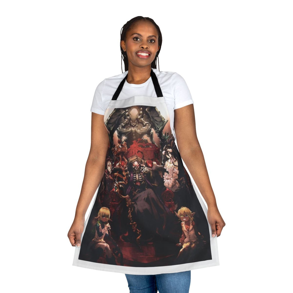 Overlord-inspired Legion apron featuring popular characters Ainz, Albedo, and Momonga