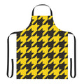 Large black and yellow houndstooth apron