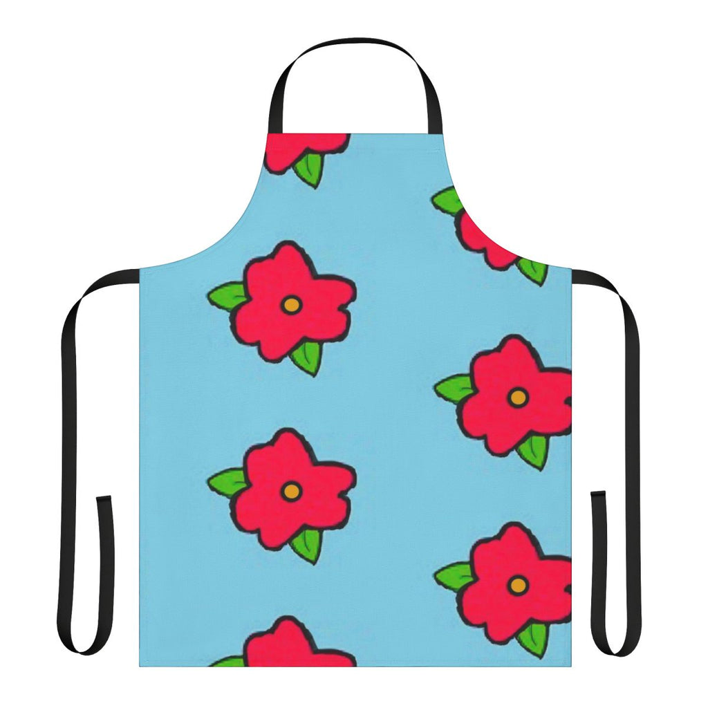 Overweight funny plus size muumuu-style apron with cartoon character design