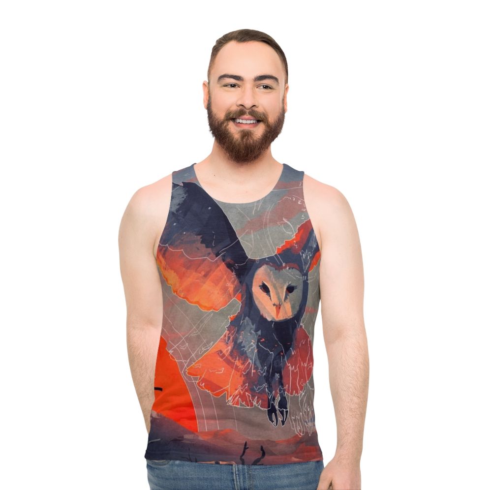 Owl hunter graphic tank top