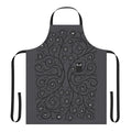 Owl-patterned apron with branches and leaves design