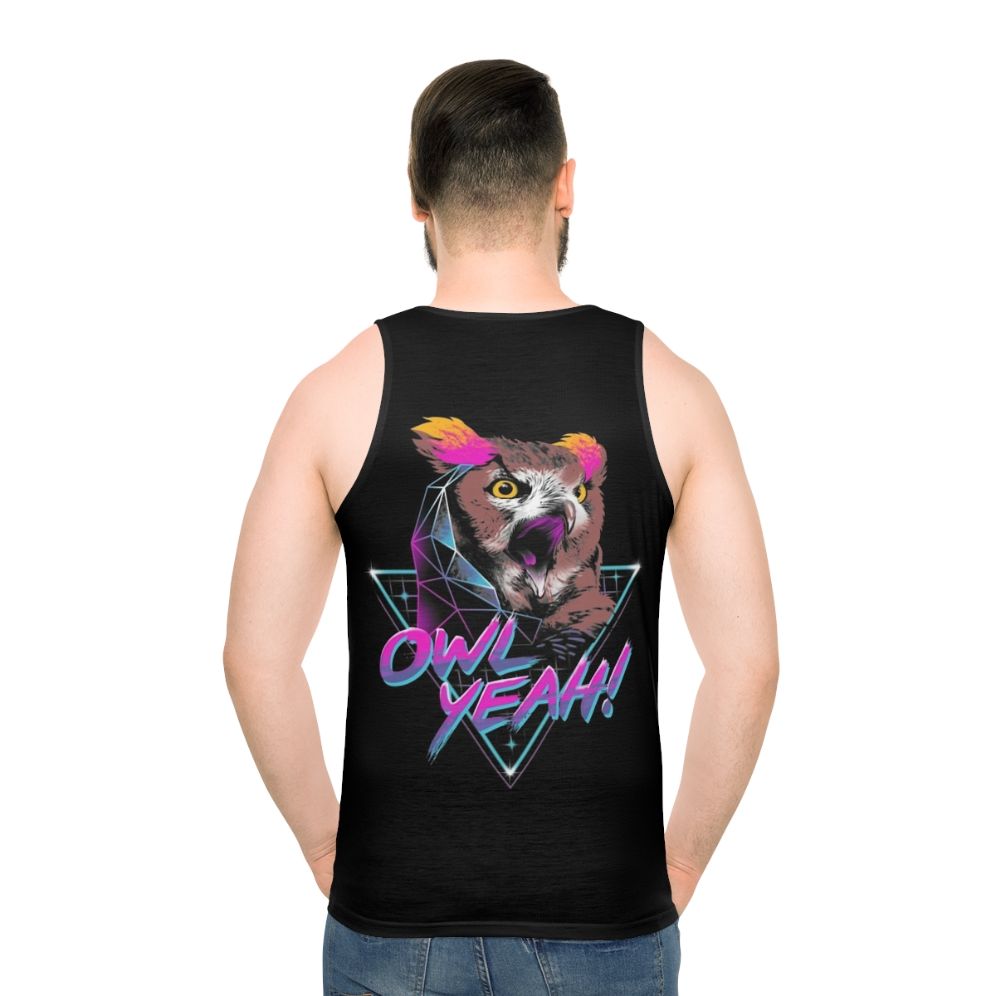 Owl graphic unisex tank top in neon colors