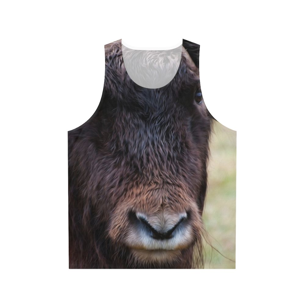 Ox wildlife animals horns musk winter unisex adventure tank top