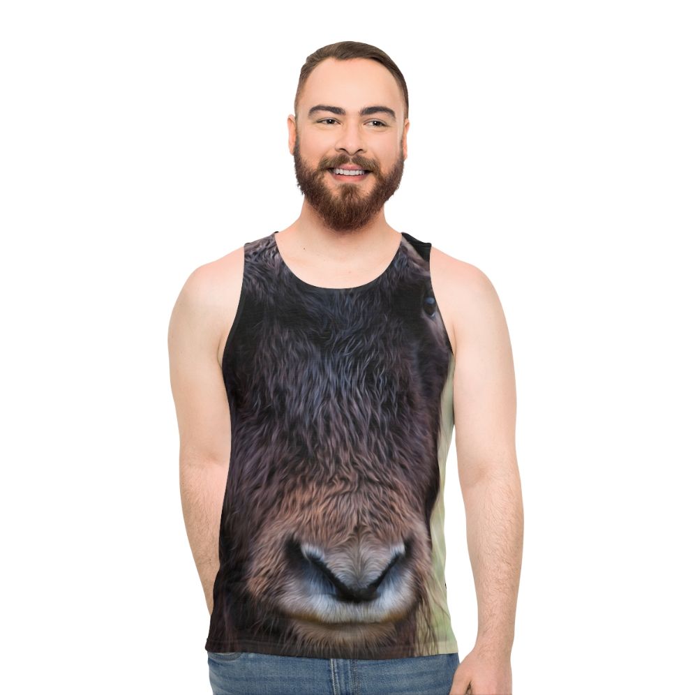 Ox wildlife animals horns musk winter unisex adventure tank top