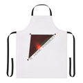 "Oxenfree-inspired 'Leave Possible' apron featuring geometric triangle design"