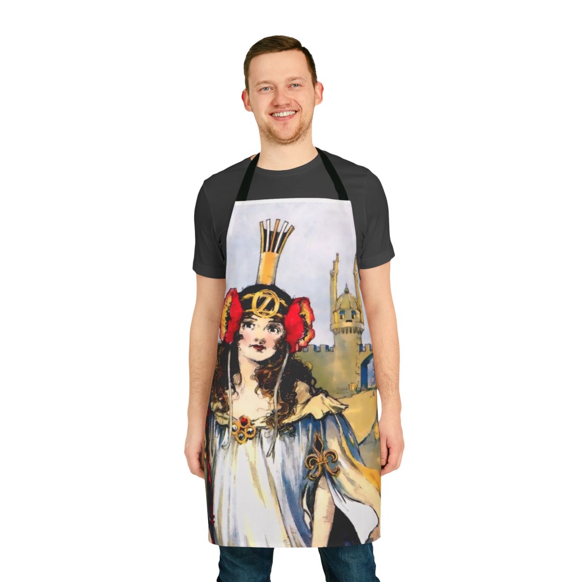 Apron featuring an illustration of Ozma, the princess of the Land of Oz, from the classic children's book series by Frank L. Baum, designed by John R. Neill.