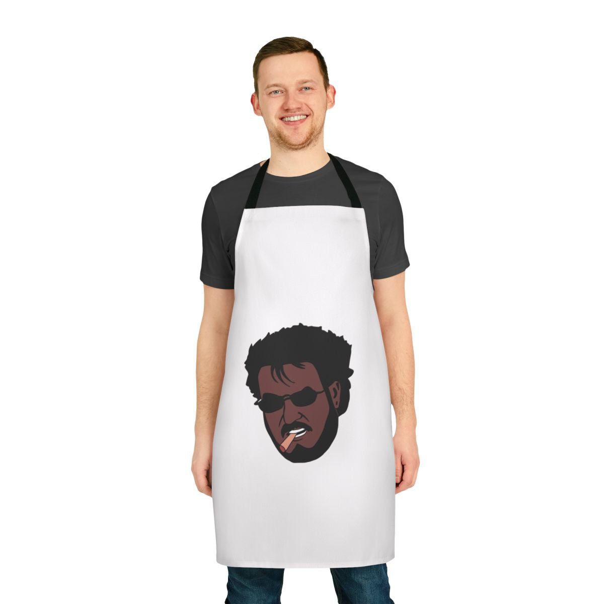 Padayappa inspired cooking apron with vibrant South Indian cultural design