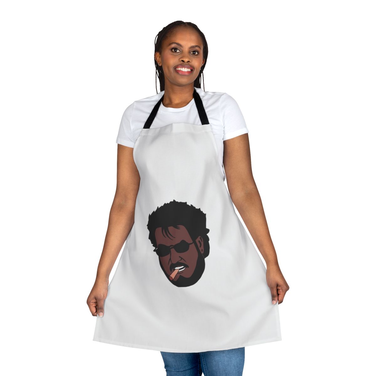 Padayappa inspired cooking apron with vibrant South Indian cultural design