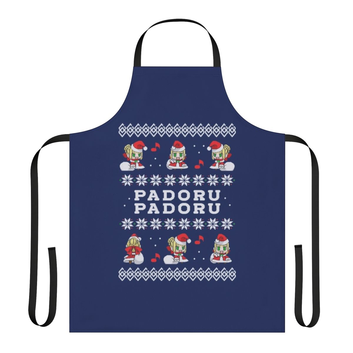 Padoru-themed anime-style apron with Fate/Grand Order characters Saber Nero and Claudius