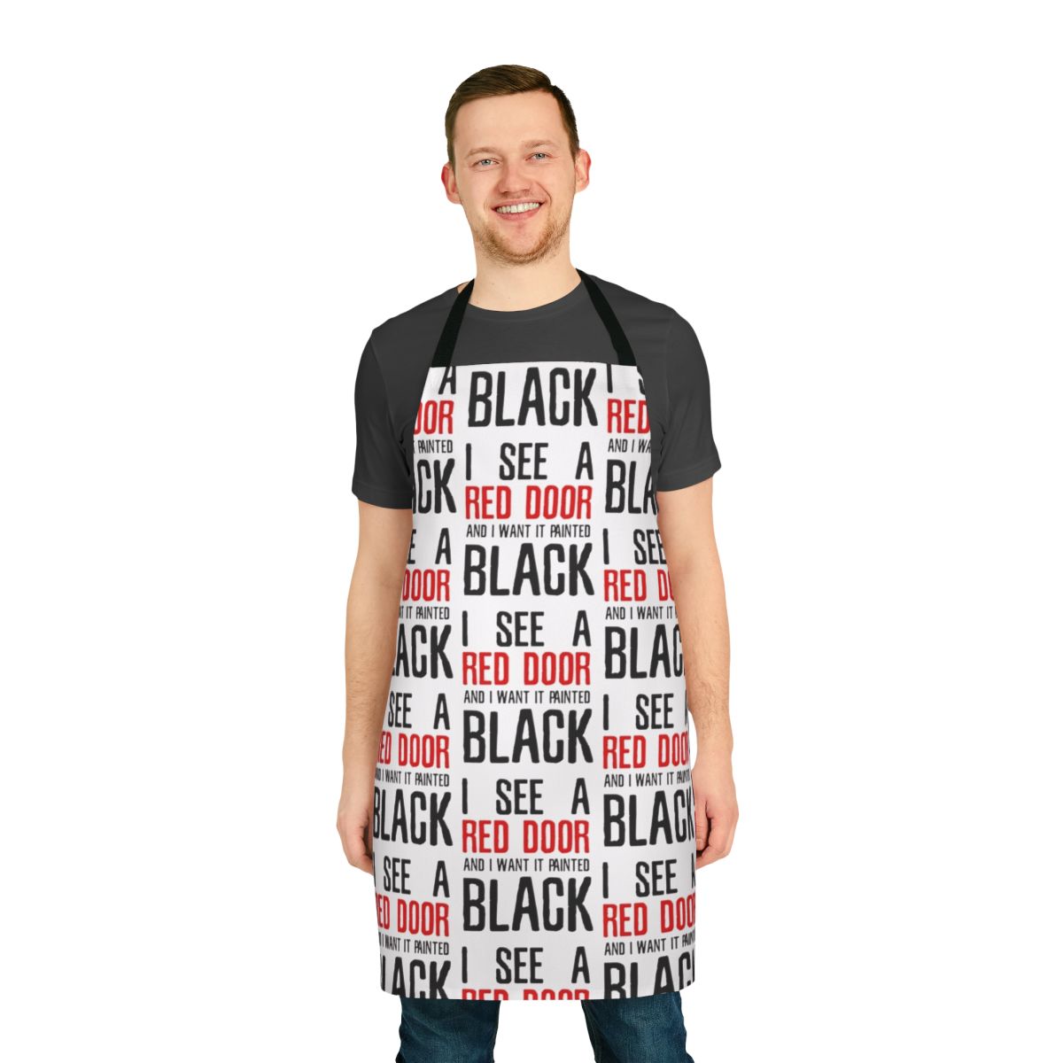 Apron featuring the lyrics to "Paint It Black" by The Rolling Stones