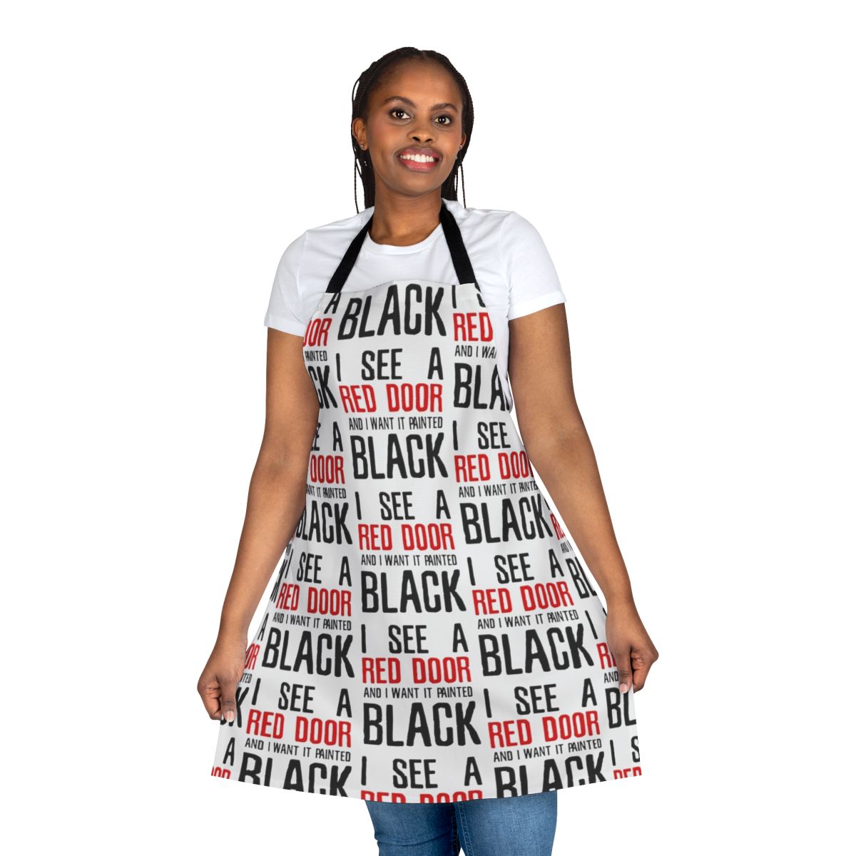 Apron featuring the lyrics to "Paint It Black" by The Rolling Stones