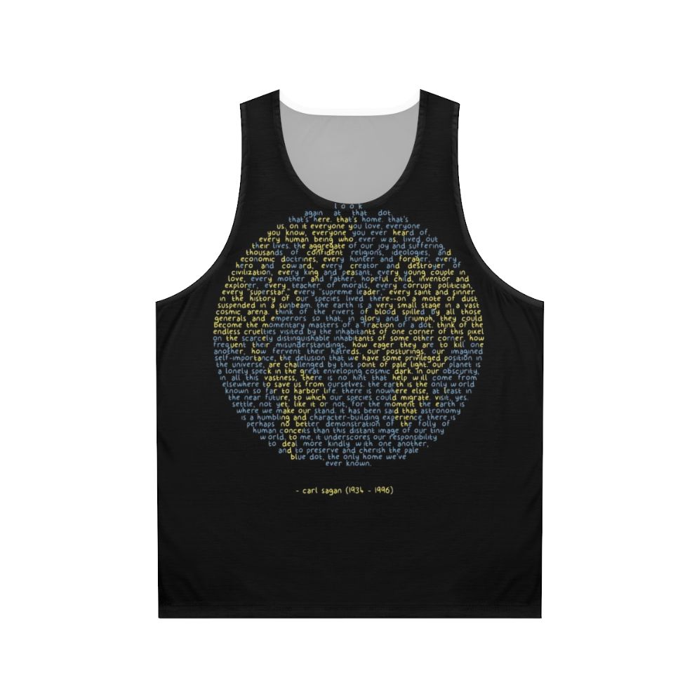 Pale Blue Dot Unisex Tank Top featuring a cosmic design