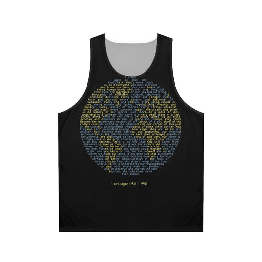 Pale Blue Dot Unisex Tank Top featuring a cosmic design