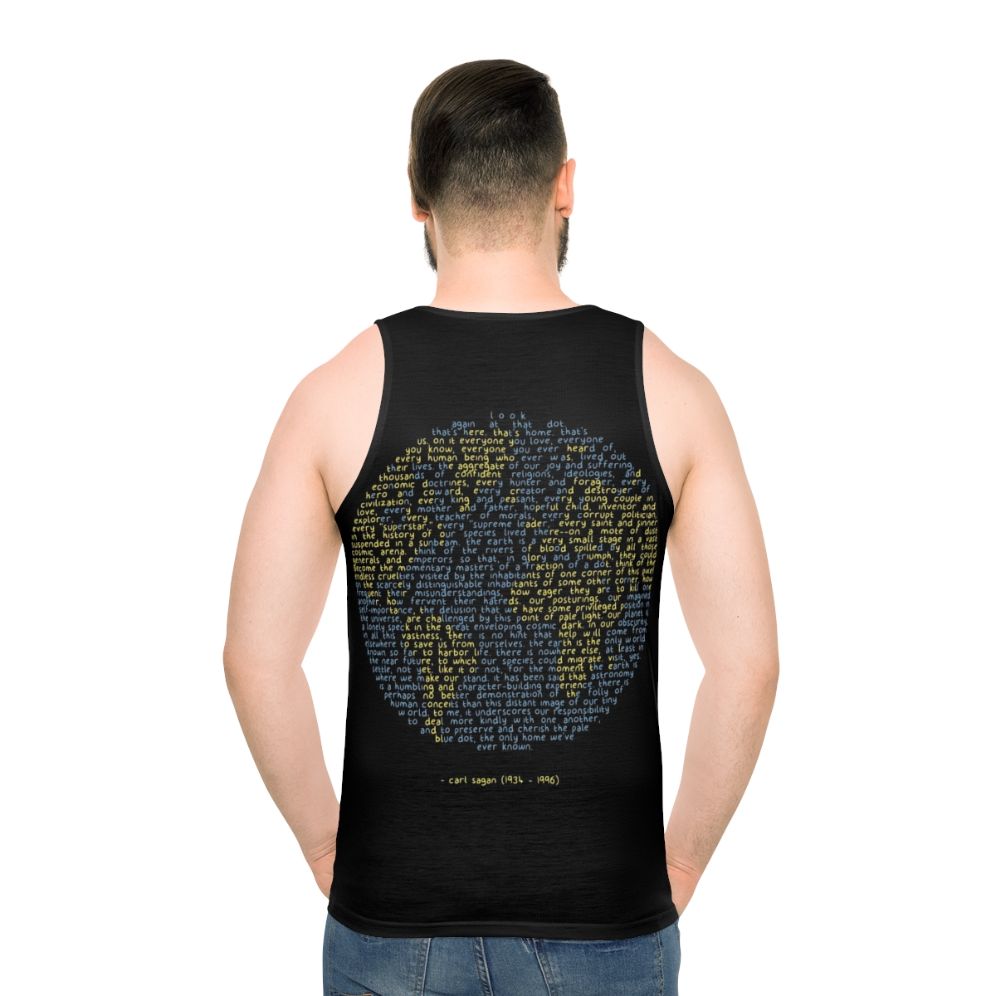 Pale Blue Dot Unisex Tank Top featuring a cosmic design