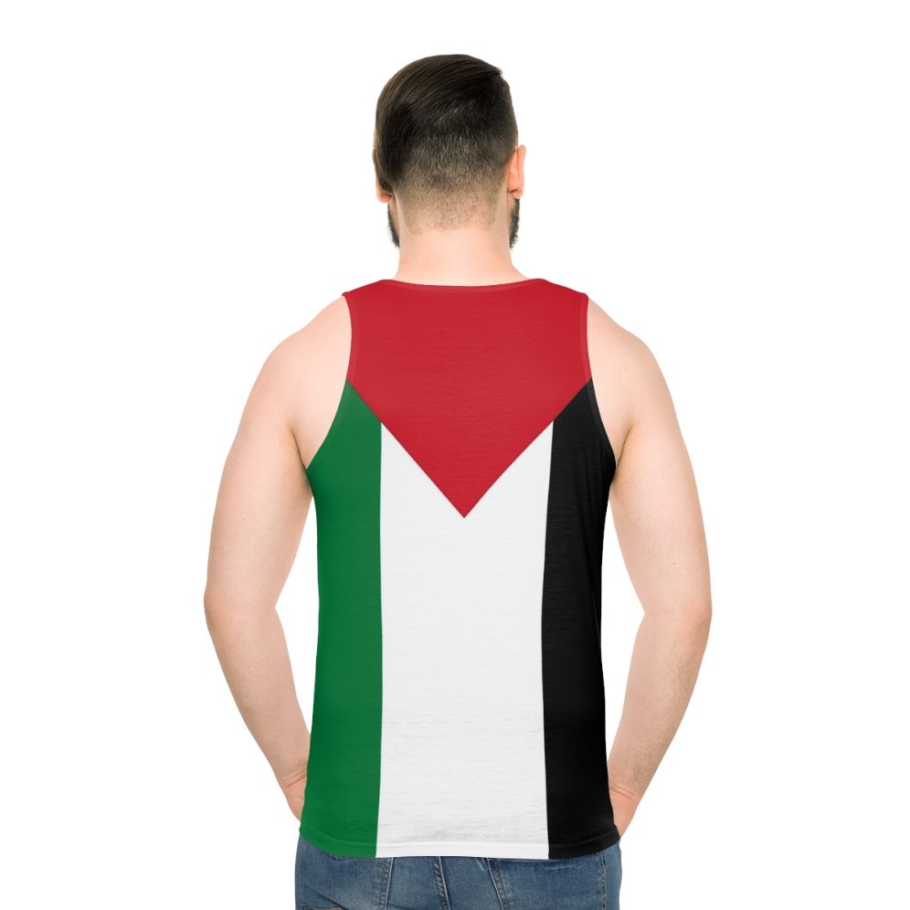 Unisex tank top featuring the Palestinian flag