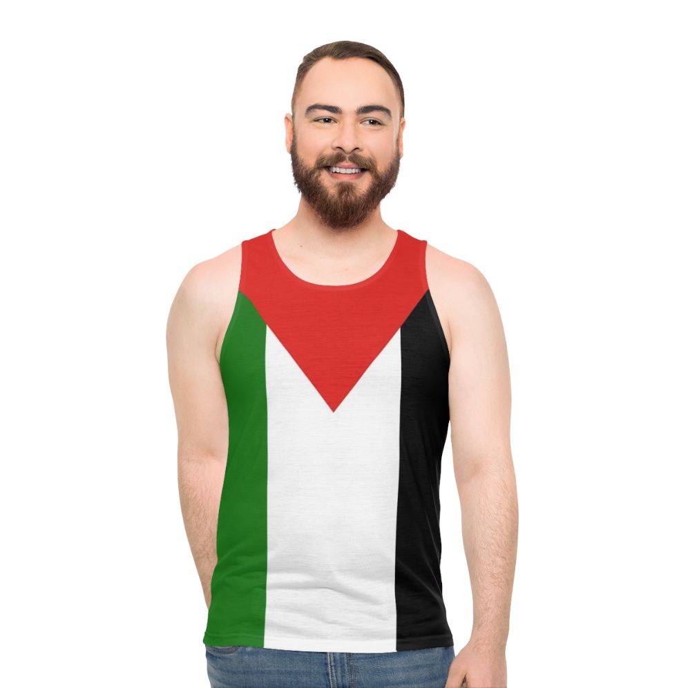 Palestinian flag horizontal unisex tank top