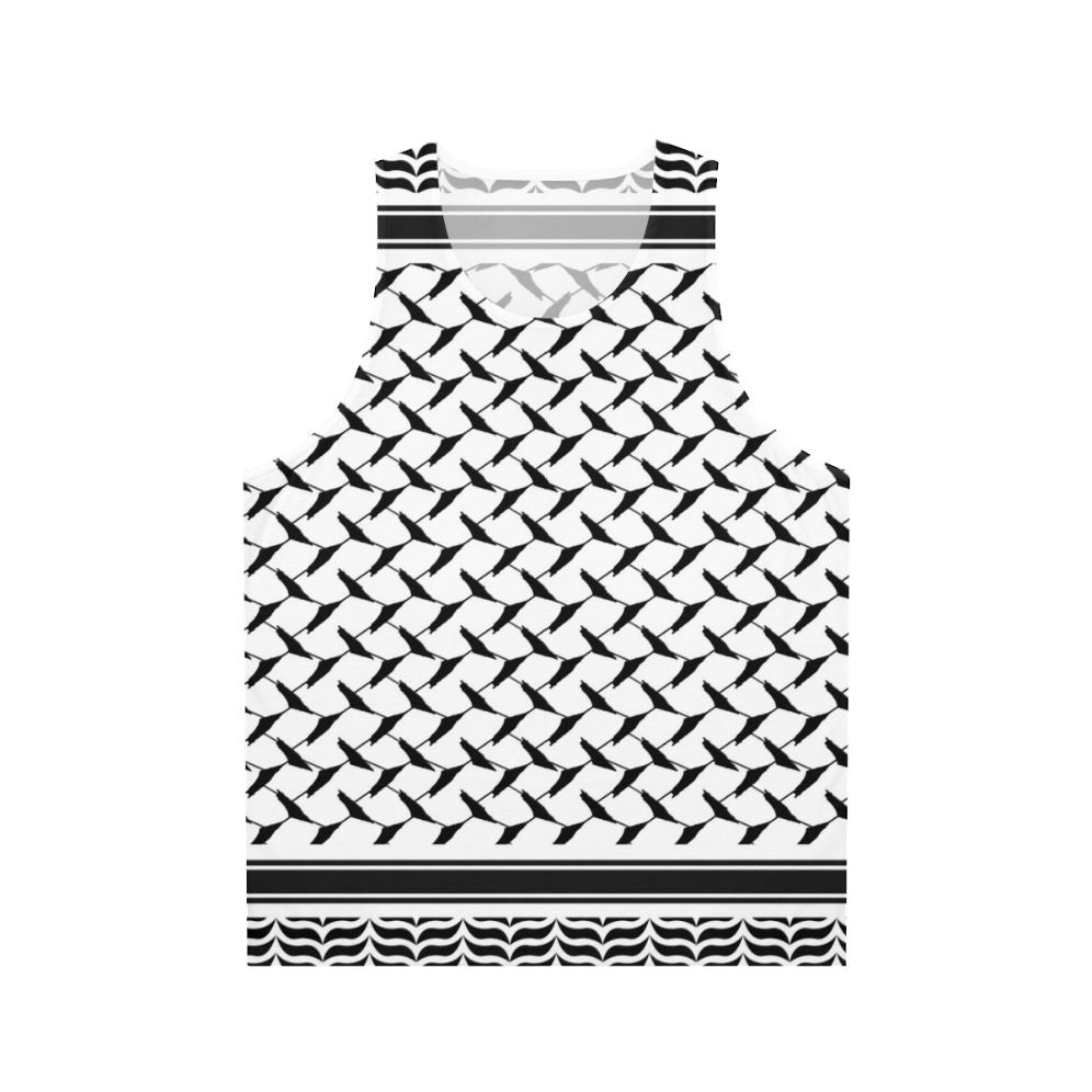 Palestinian Keffiyeh Unisex Tank Top with Palestine Map Pattern