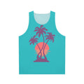 Palm tree sunset unisex tank top