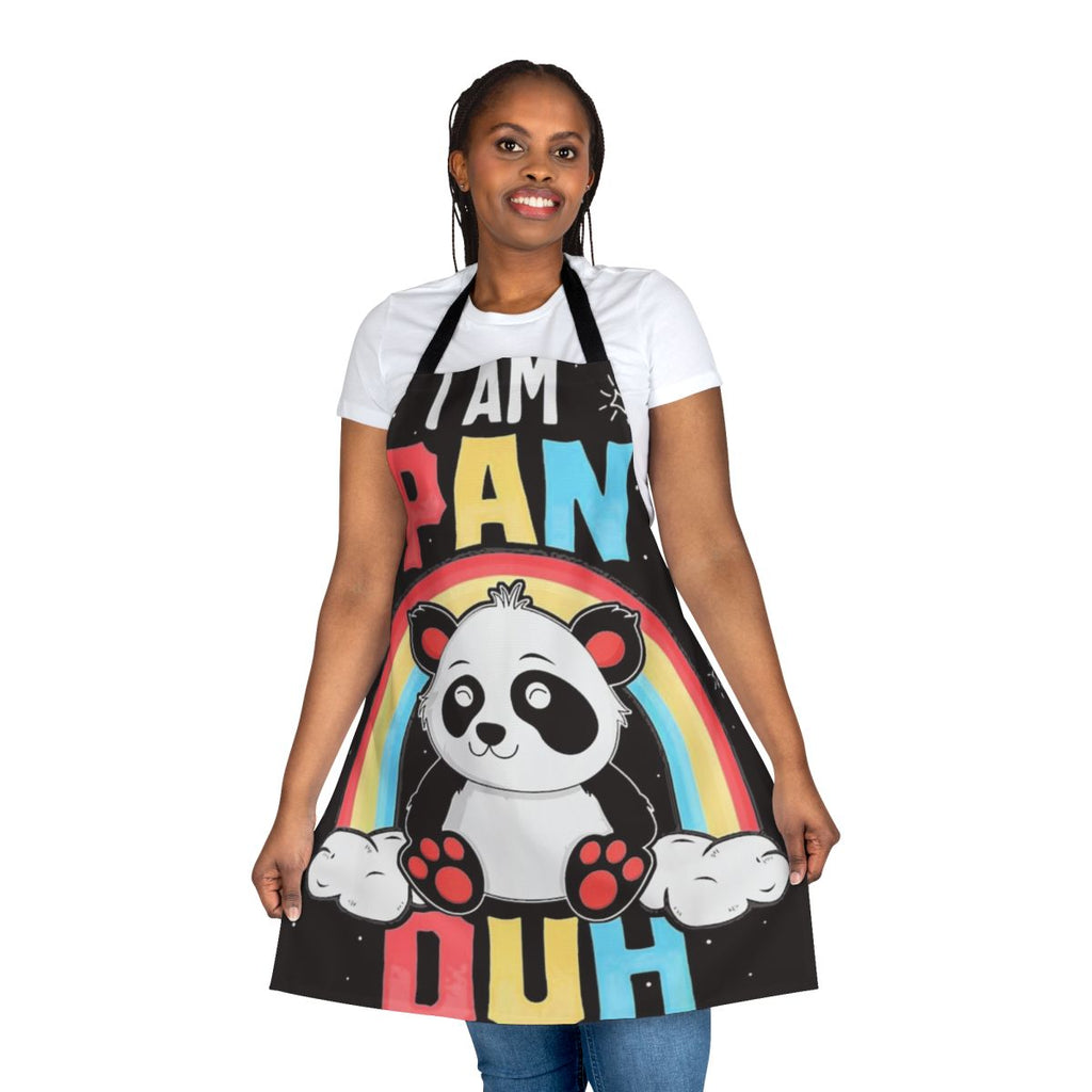 Panda bear apron in LGBTQ colors for the kitchen