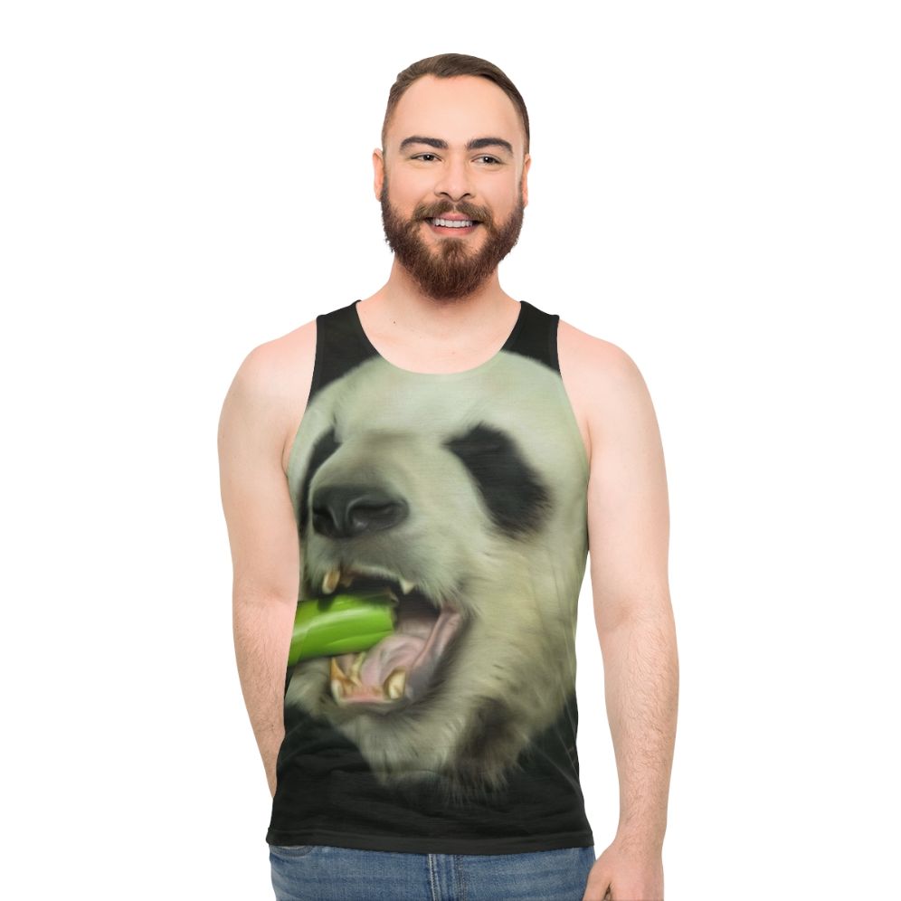 Panda unisex tank top with cute animal wildlife design