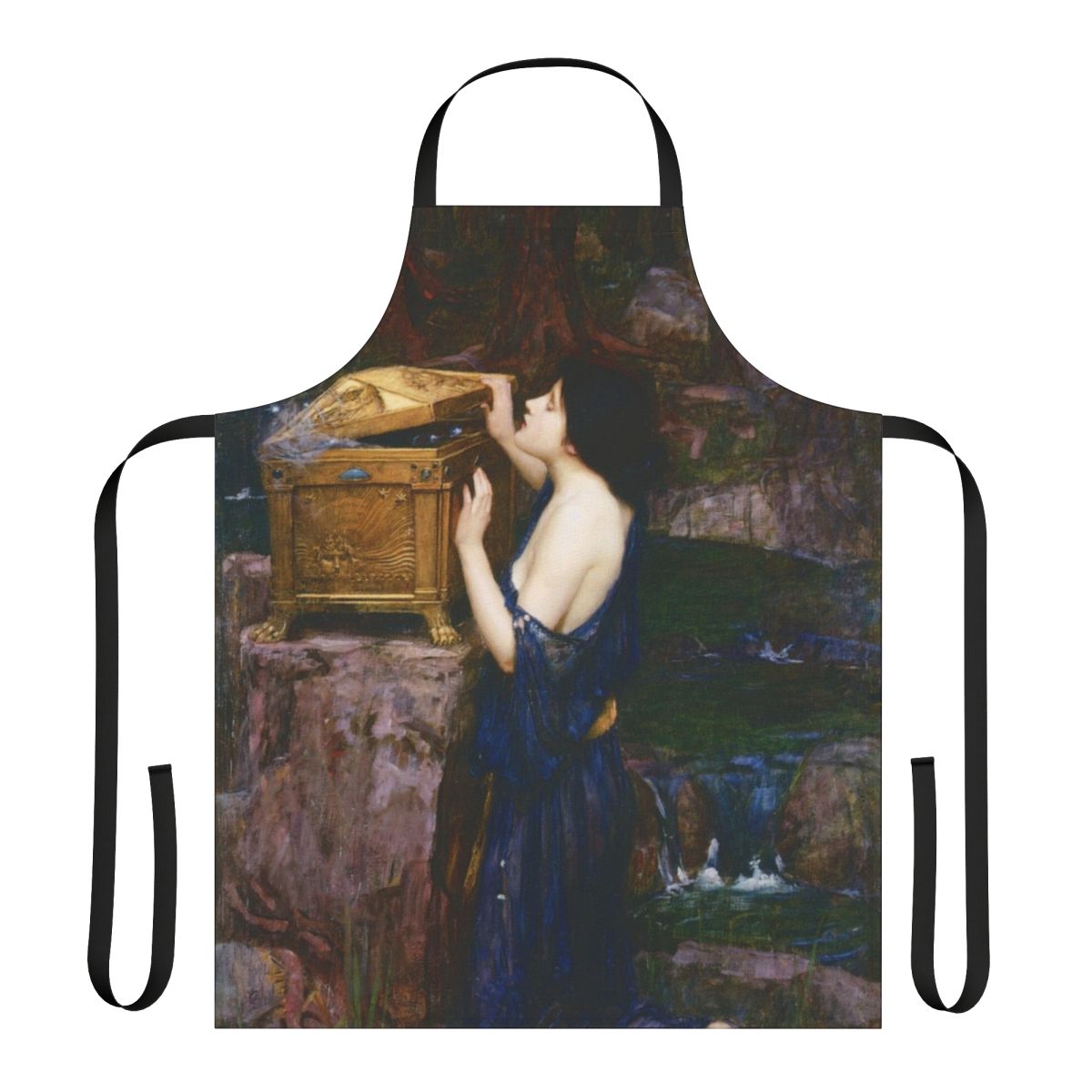 Pandora inspired apron featuring the famous painting by John William Waterhouse