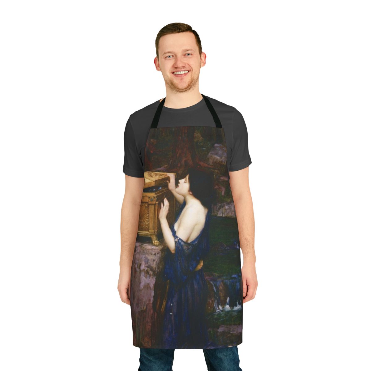 Pandora inspired apron featuring the famous painting by John William Waterhouse
