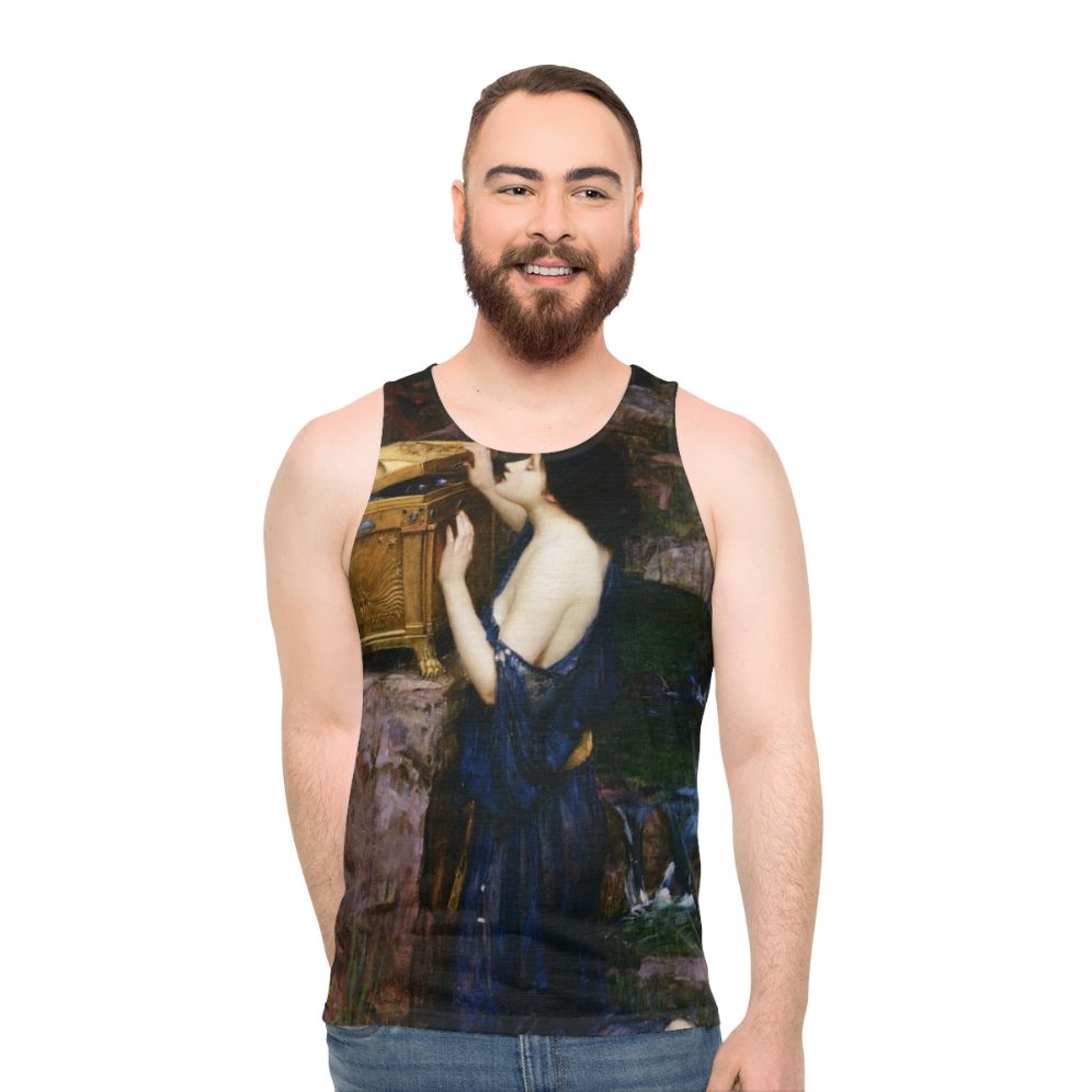 Unisex Pandora tank top featuring John William Waterhouse's artwork