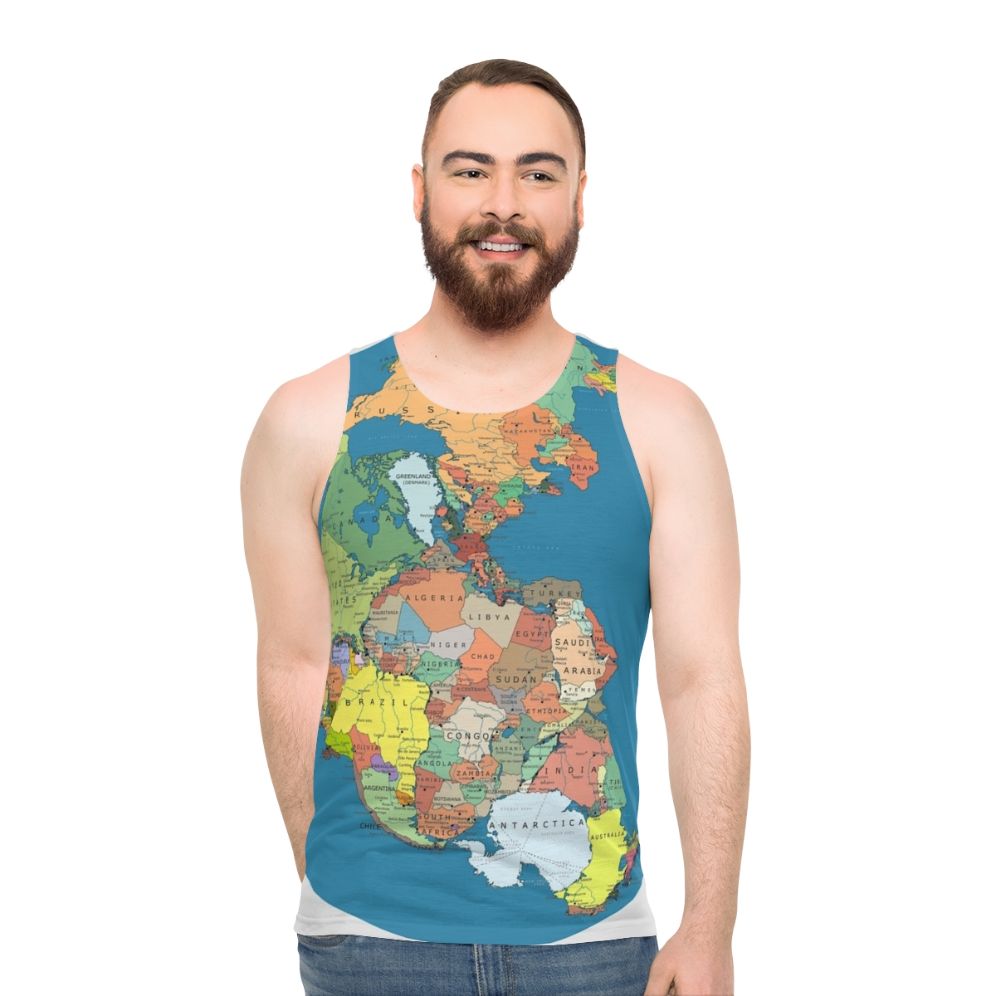 Pangaea supercontinent unisex tank top