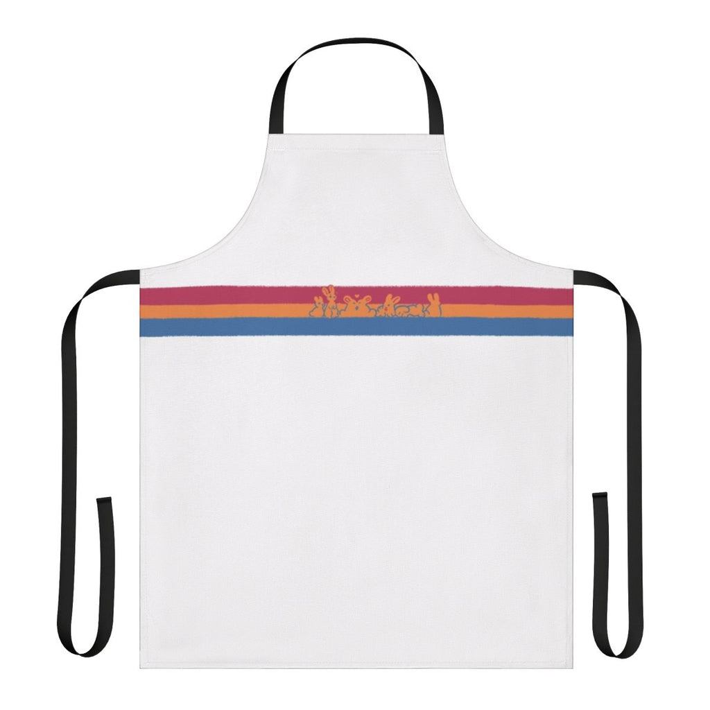 Vibrant pansexual pride flag apron with a cute rabbit design