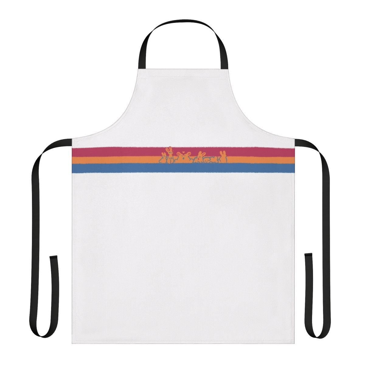 Vibrant pansexual pride flag apron with a cute rabbit design