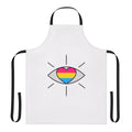 A pansexual-themed apron with a retro airline design.