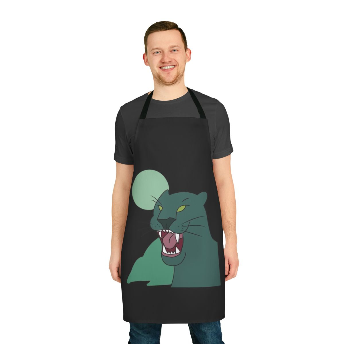 Panther inspired Gravity Falls themed apron with characters Dipper, Mabel, and Bill Cipher