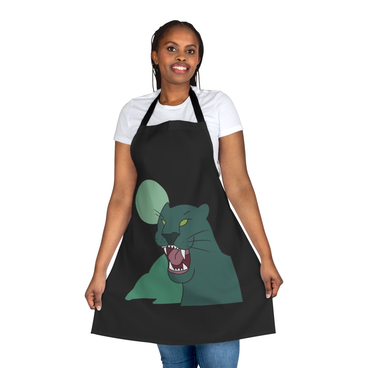 Panther inspired Gravity Falls themed apron with characters Dipper, Mabel, and Bill Cipher