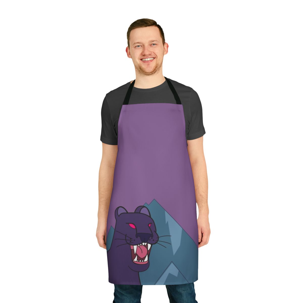 Gravity Falls inspired dark violet panther themed apron