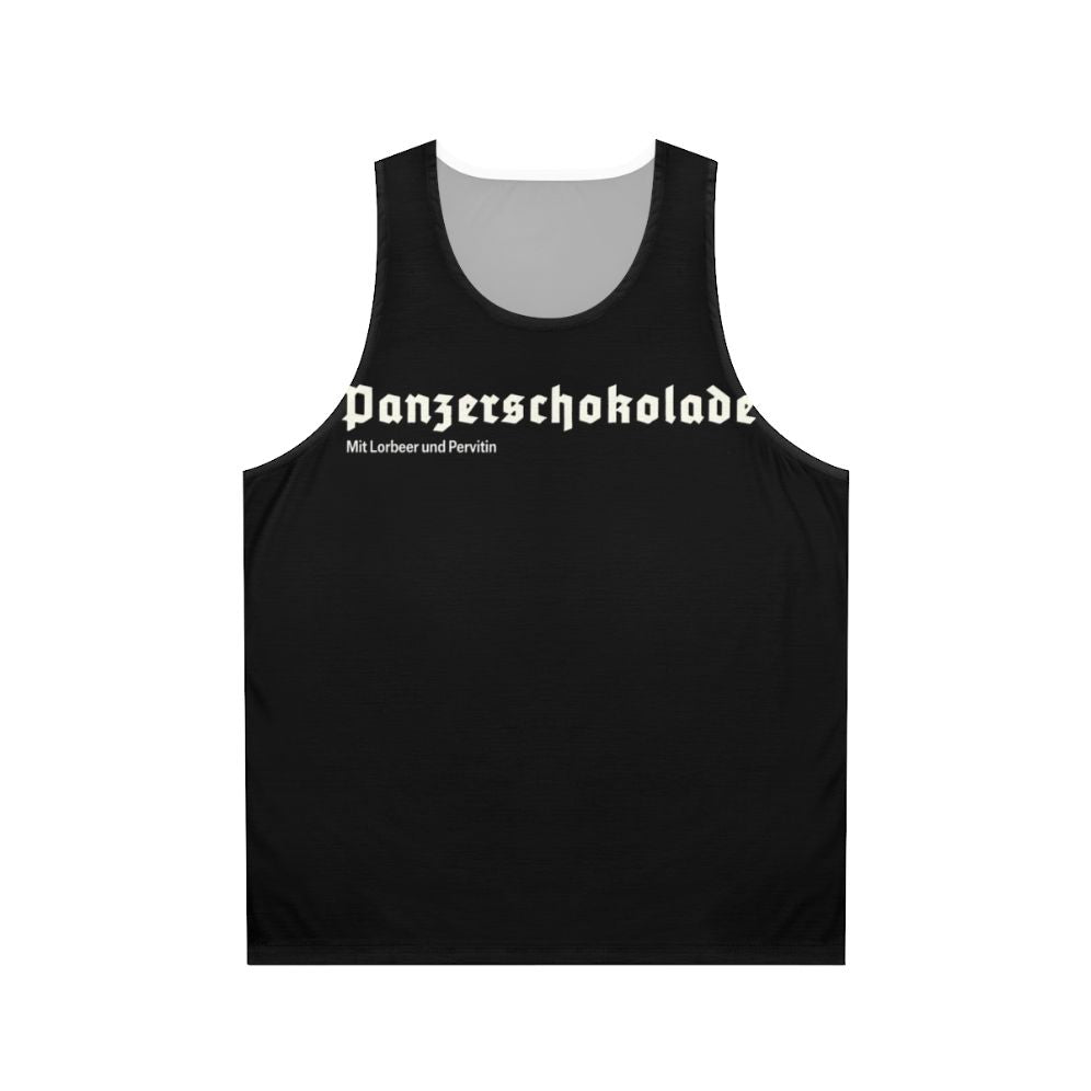 Panzerschokolade unisex tank top with military-inspired design