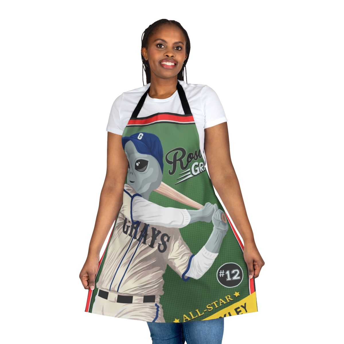 "A black apron with a humorous 'I Just Want to Be a Man' design, perfect for science fiction and paranormal fans."