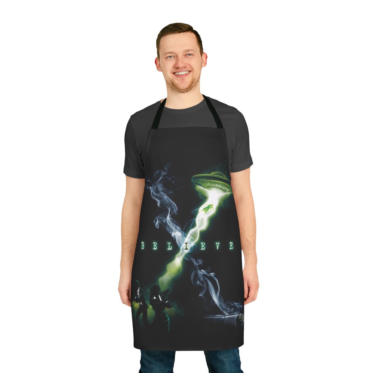 Paranormal Investigator Apron with X-Files Inspired Alien Abduction Design