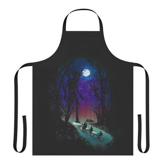 Paranormal Stranger Themed Kitchen Apron with Spooky Sci-Fi Design