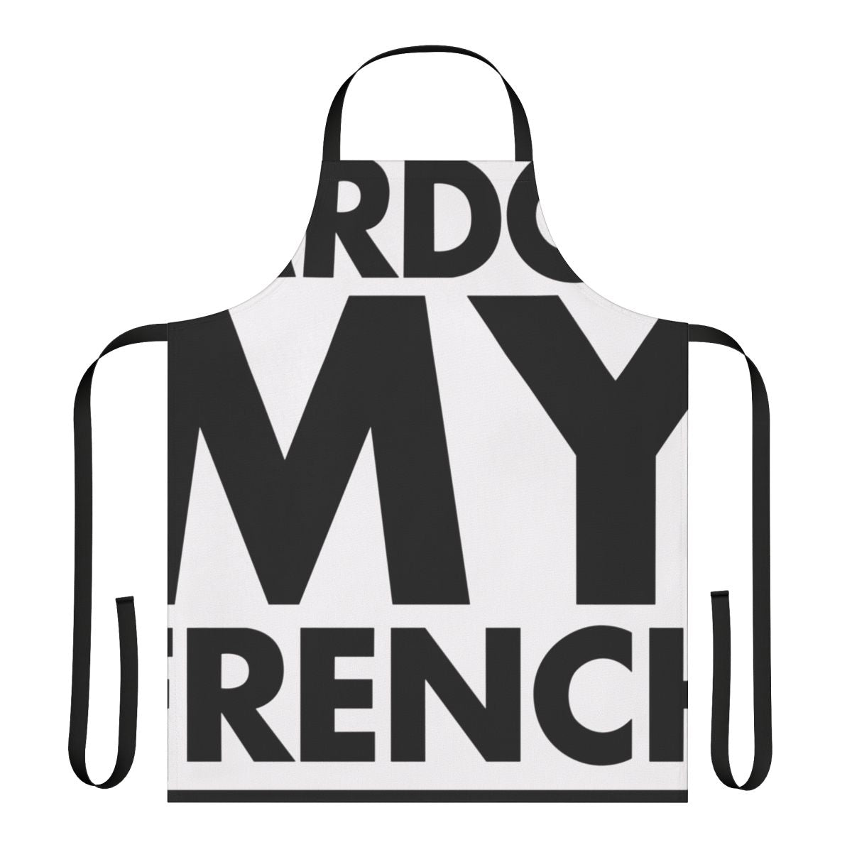 Pardon My French inspired apron with electronic music artist names
