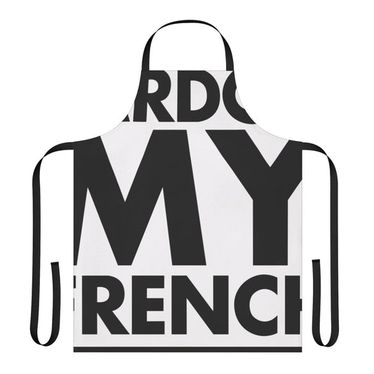 Pardon My French inspired apron with electronic music artist names