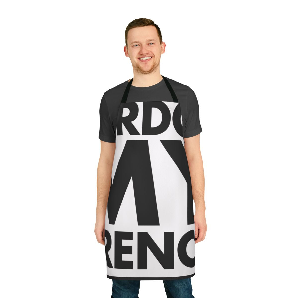 Pardon My French inspired apron with electronic music artist names