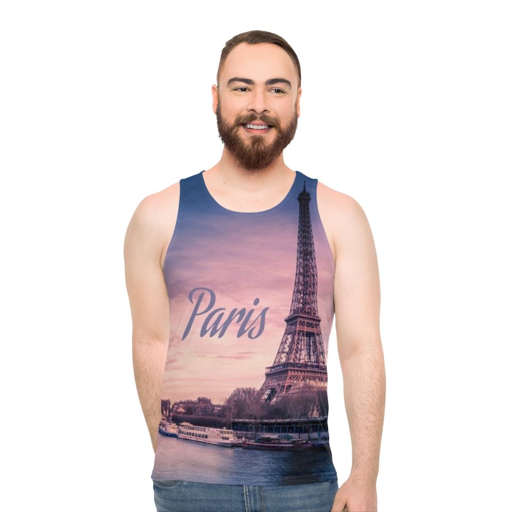 Paris France Eiffel Tower Unisex Tank Top