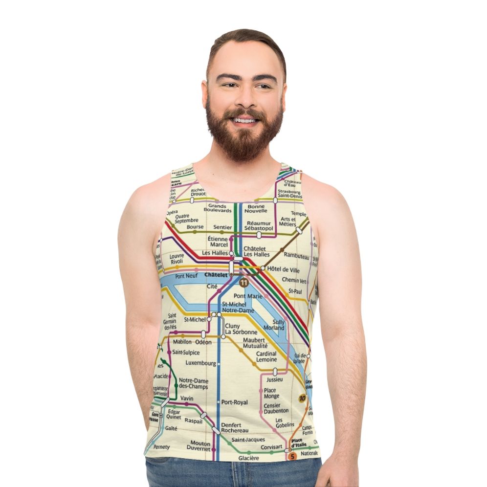 Paris Metro Map Unisex Tank Top