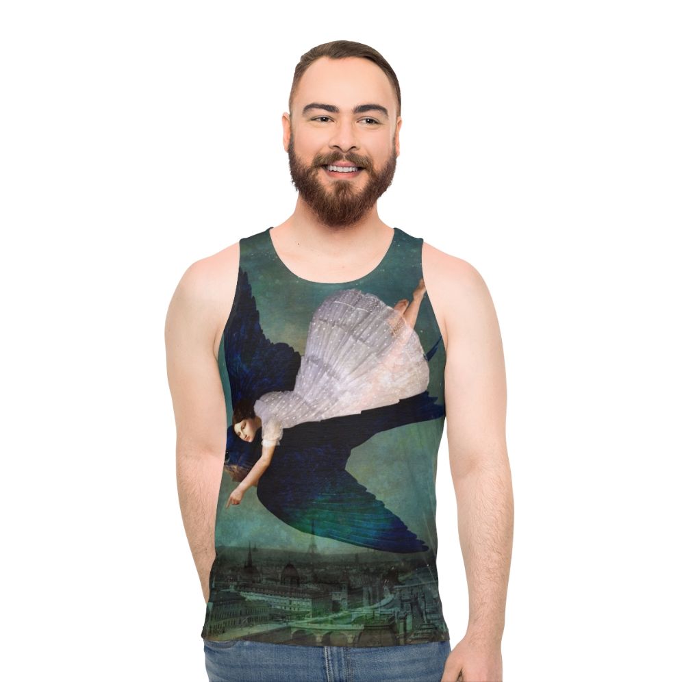 Unisex tank top with Paris night sky design